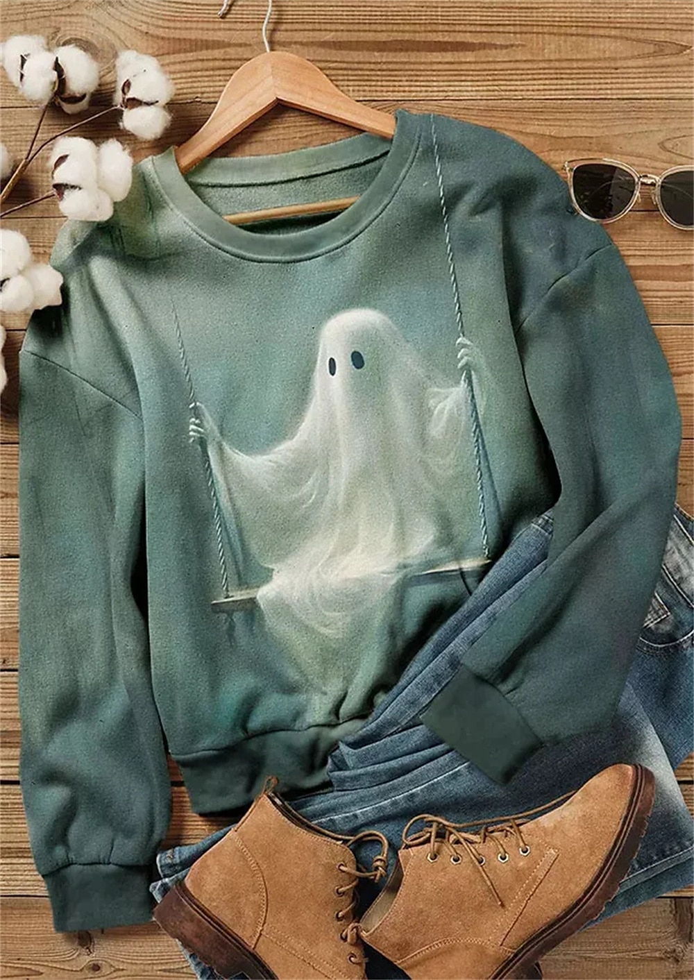 Női Pulóver Halloween pulóver Grafika Sportok Utcai sikk Buli Szürke Halloween Hétköznapi Kerek Hosszú ujj Felső Mikroelasztikus Ősz & tél 2025 - $21.99 –P5