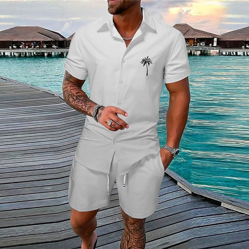 Per uomo Sfumatura Albero di Cocco Piante Tropicali 2 pezzi Set di camicie Camicia hawaiana estiva Manica Corta Pantaloni corti Collo ripiegato Moda Streetwear Designer All'aperto Streetwear Casuale del 2025 a $34.99 –P4