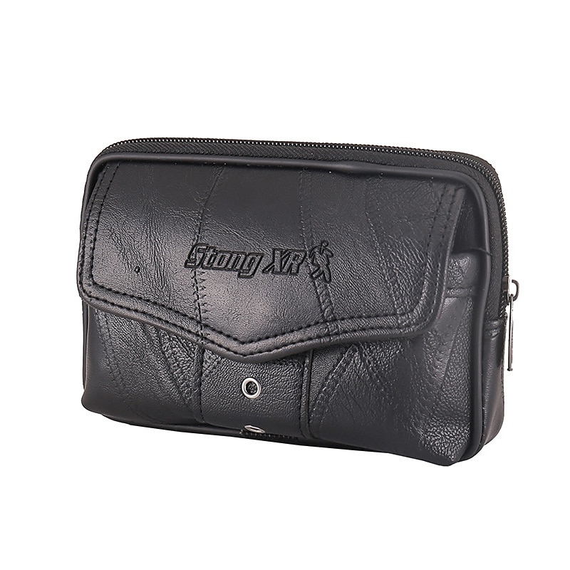 Large Capacity Men's Leather Bag Wear Belt Waist Bag Mobile Phone Bag Men's Coin Purse Cigarette Bag 2025 - $14.99 –P11