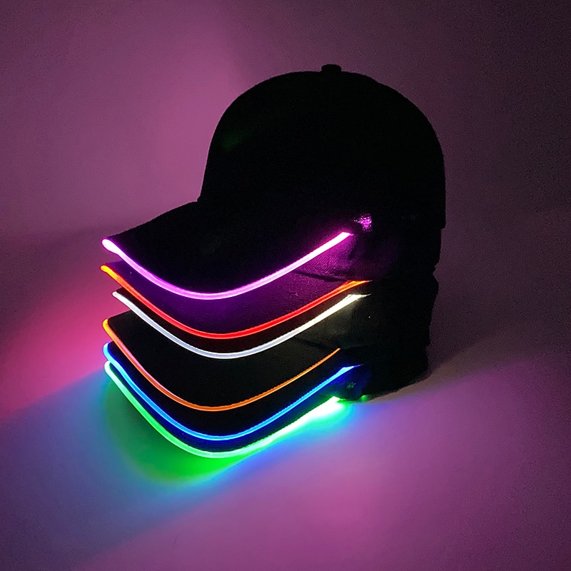 led lichtgevende hoed lichtgevende baseballpet outdoor zonneklep zonnebrandcrème pet lichtgevende pet 2025 - $13.99 –P5