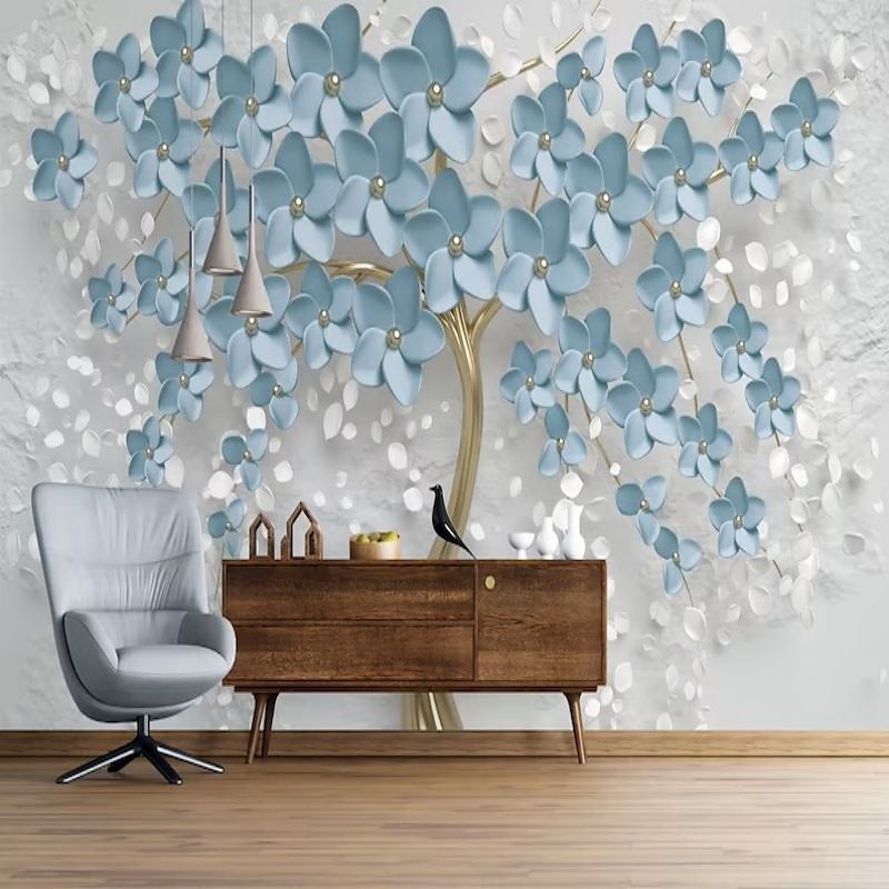Cool Wallpapers Wall Mural Flower Wallpaper Wall Sticker Covering Print Adhesive Required Forest 3D Effect Floral Flower Canvas Home Décor 2025 - $51.99 –P11