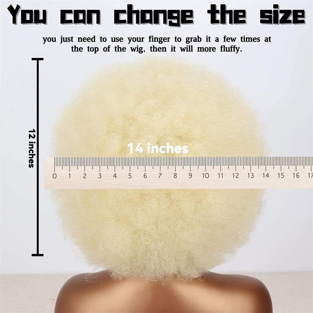 Short 70s Afro Wigs for Black Women Large Synthetic Black Short Afro Wig 70's 8 Inches 60s Afro Wig for Women Bouncy and Soft Natural Looking Halloween Cosplay Party Wigs 2026 - $20.99 –P9