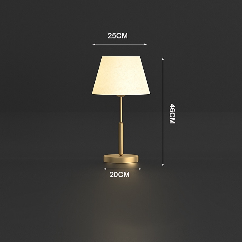 LED Table Lamp Gold Brass Fabric Modern Warm White Bedside Table Lamp Applicable to Living Room Bedroom Office Bedside Cabinet and Bookcase 110-240V 2025 - $200.99 –P11