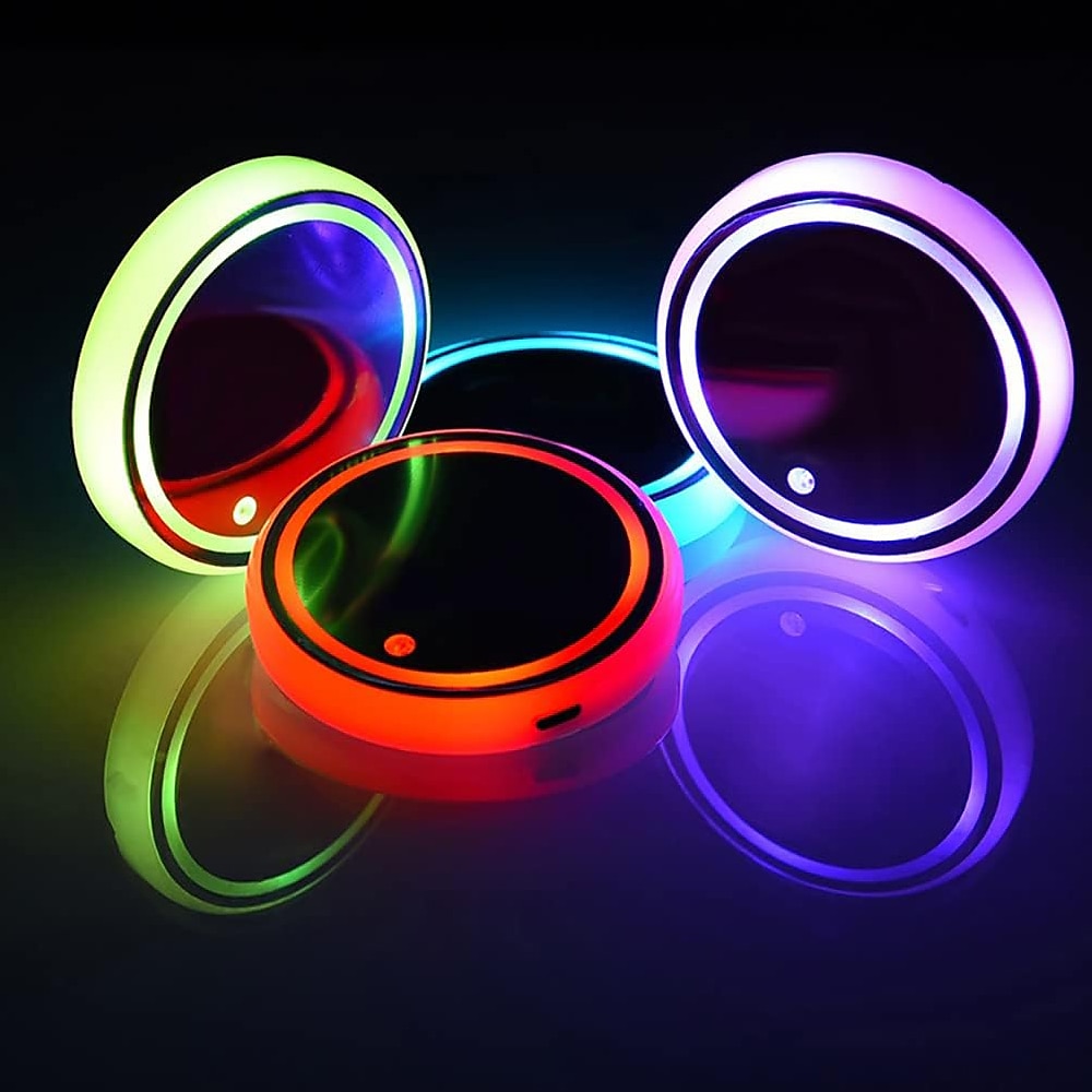 Smart Luminous Water Coaster LED Car Cup Holder Lights 7 Colors Changing USB Charging Mat Waterproof Cup Pad Interior Atmosphere Lamp Decoration Light for Oktoberfest Car Accessories 1pc 2025 - $10.99 –P8