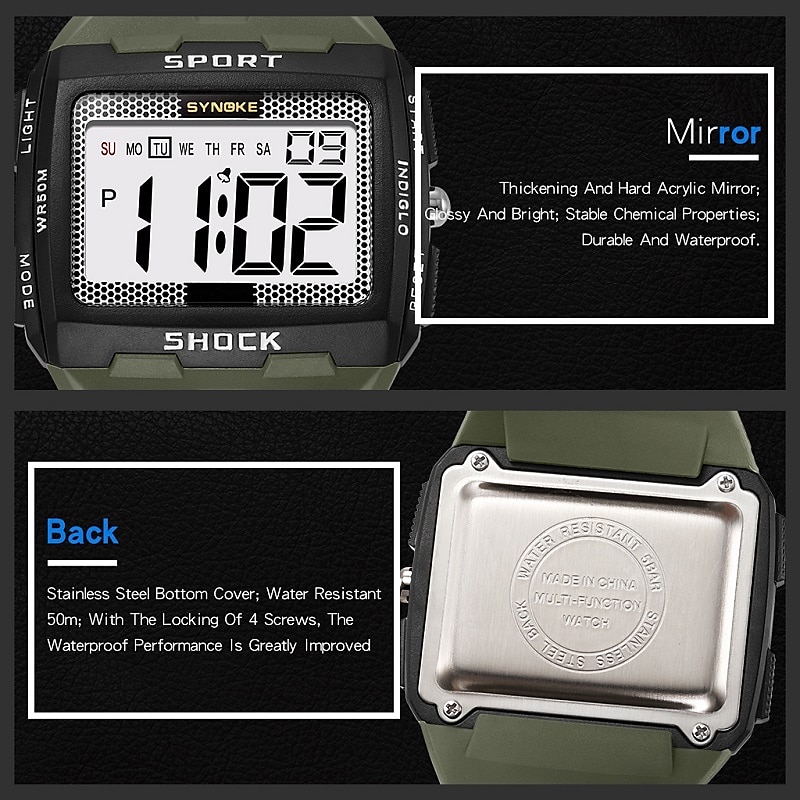 2026年 大きな数字のオーバーサイズデジタルウォッチ読みやすい5ATM防水学生向け  コレクション – $20.99 –P8