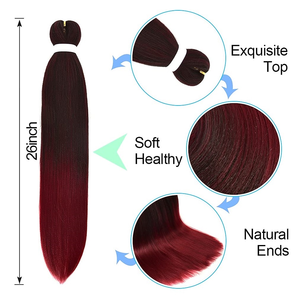 8 Pack Ombre Braiding Hair Pre Stretched - 26 100G/Pack Premium Kanekalon Pre Stretched Braiding Hair Extensions Professional Itch Free Hot Water Setting Perm Yaki Texture Prestretched Hair 2026 - $30.99 –P10