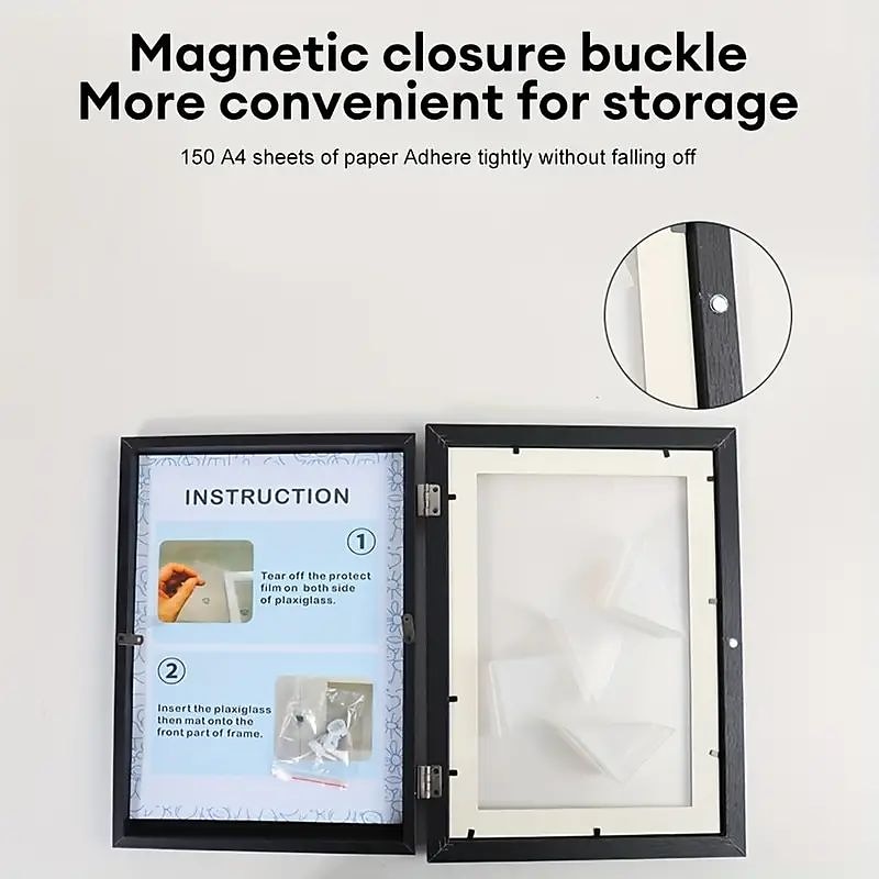 1kpl lasten taidekehys säilytystarvikkeet magneettinen etuaukko vaihdettava lasten taideteos kuvakehys juliste 3d piirustus maalauksia koulutehtäviä näyttö maalauksia järjestäjälaatikko 2026 - $26.99 –P3