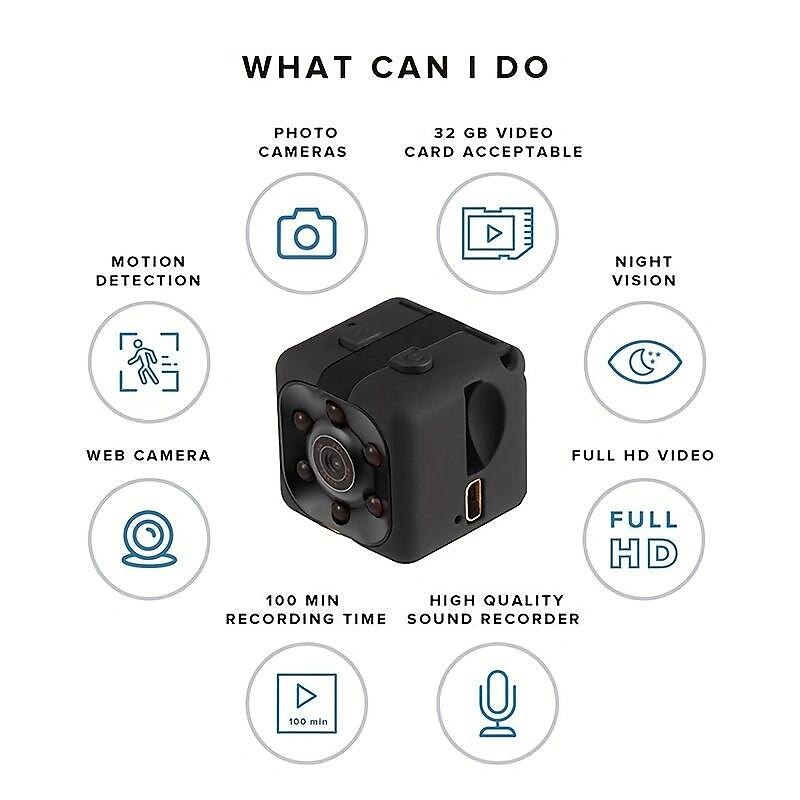 1pc SQ11 1080P Portable Wearable Night Vision Small HD Nanny Camera Mini Indoor Covert Security Cube Camera Conference Video Recorder 2025 - $22.99 –P3