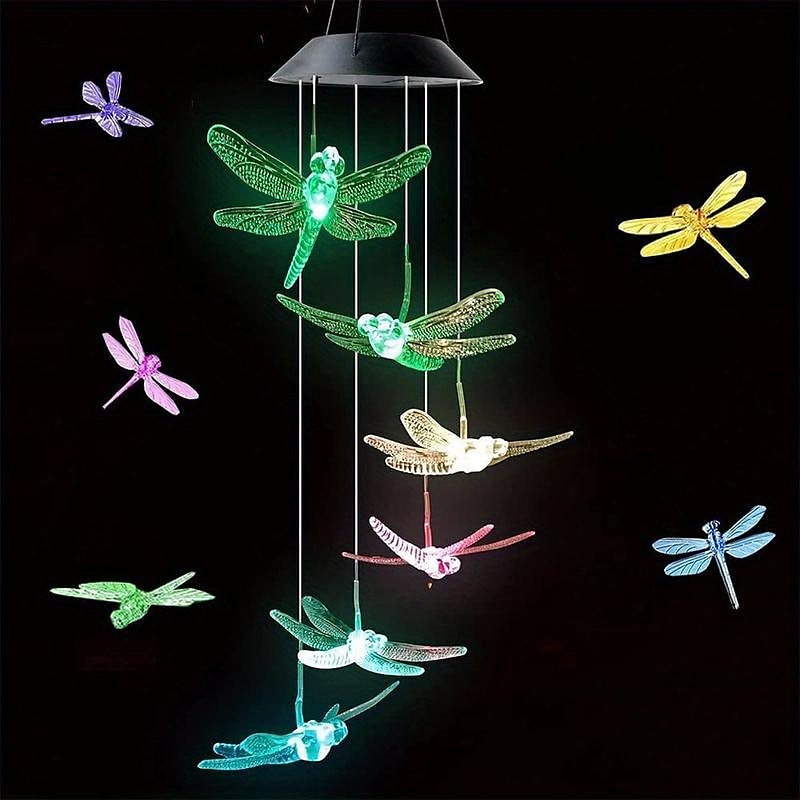 Campanelli Eolici Solari Luci Impermeabili A Forma Di Libellula Verde Cambia Colore Luci Romantiche Campane Eoliche A LED Solari Mobili Da Appendere Per Giardino Patio del 2025 a $14.49 –P7