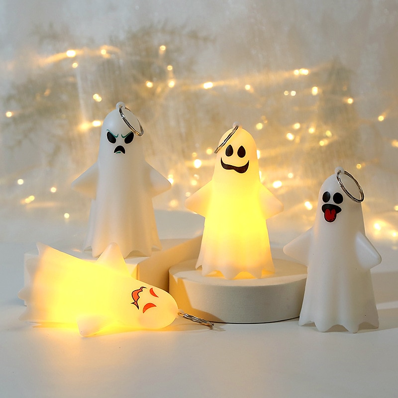 2025年 ハロウィーンの照明付きゴーストランプ、光る装飾 LED ハロウィーン電子小道具、小さなゴーストパーティーペンダントキャンドル、ハロウィーン装飾ゴーストランプ、デスクトップ装飾、ゴーストパーティー小道具ペンダント  コレクション – $4.99 –P5