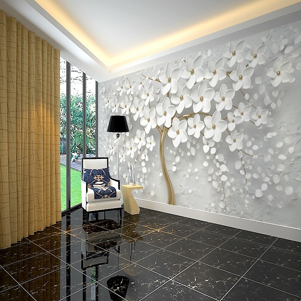 Cool Wallpapers Wall Mural Flower Wallpaper Wall Sticker Covering Print Adhesive Required Forest 3D Effect Floral Flower Canvas Home Décor 2025 - $51.99 –P6
