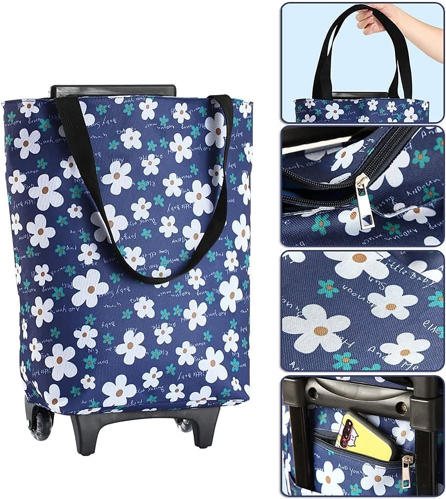Faltbare Einkaufstasche mit Rädern, wiederverwendbare Lebensmitteleinkaufstaschen, Öko, große Lebensmittel, Supermarkt, Gemüsetaschen 2025 - $35.99 –P5
