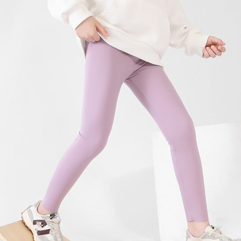 Niños Chica Polainas Color sólido Activo Entrenamiento 7-13 años Primavera Negro Blanco Rosa 2026 - $11.99 –P10