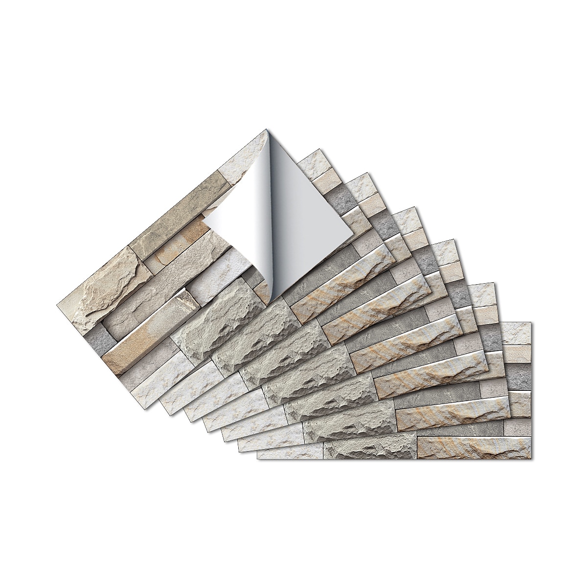 7ks samolepka na stěnu z umělého kamene 3D vinylová tapeta samolepicí květinová domácí dekorace do kuchyně koupelna 5,5x11 palců 2025 - $10.99 –P2