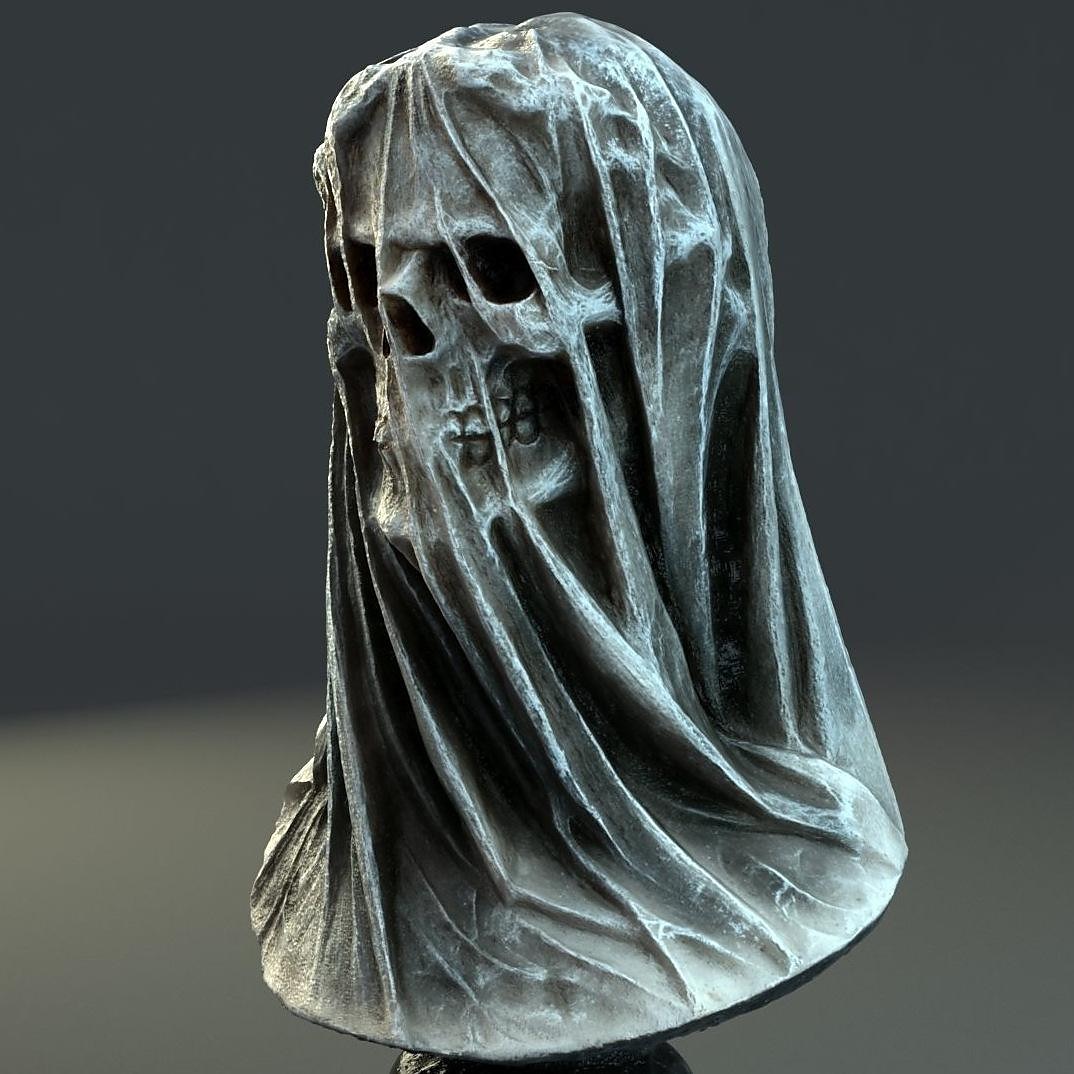 Halloween Veil Reaper Skull Home Decoration Interior Art Desktop Decoration Halloween Resin Crafts Halloween Skeleton Decoration 2025 - $26.99 –P1