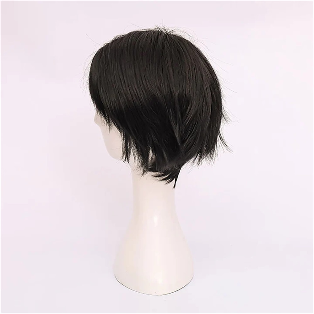 Levi Ackerman Black Cosplay Wig Halloween Cosplay Party Wigs 2024