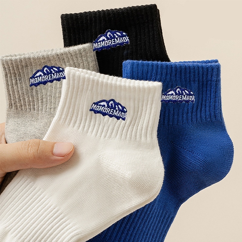 Homme 2 paires Chaussette Chaussettes de Course Noir Blanche Couleur Plein Casual du quotidien Basique Moyen Quatre saisons Mode Respirable de 2025 ? €1.99 –P2