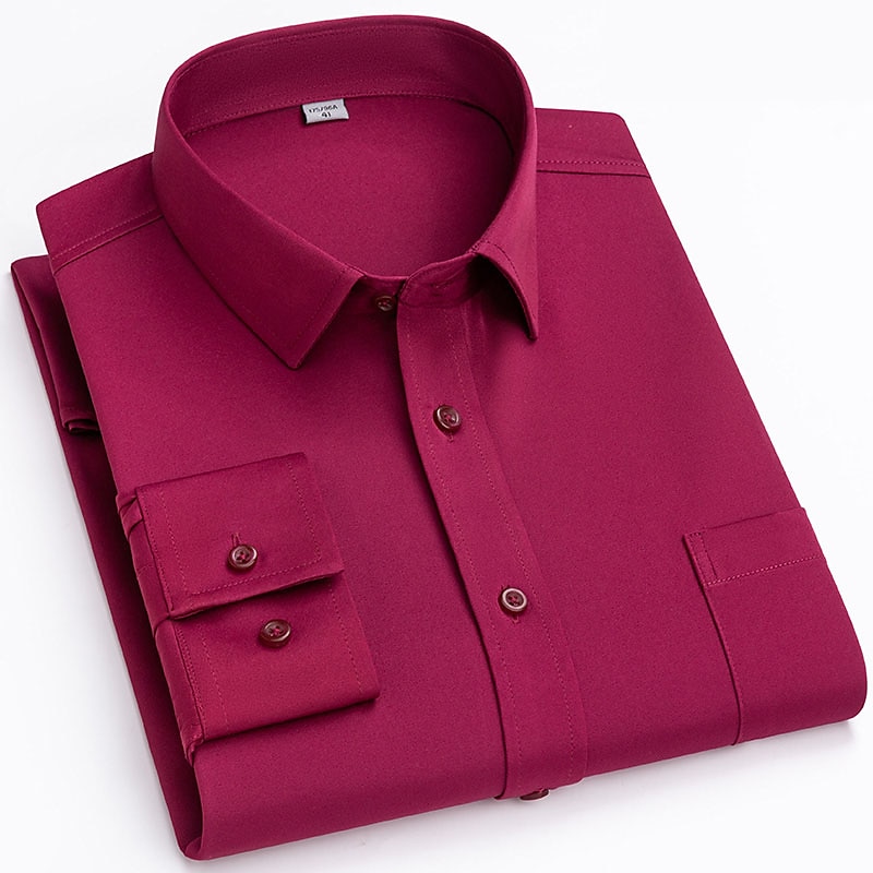 Herren Oberhemd Bügelfreies Hemd Streifen und Plaid Hochzeit Büro & Karriere Schwarz Weiß Hellgrün Wein Langarm Umlegekragen Ganzjährig Bekleidung 2025 - $28.99 –P6