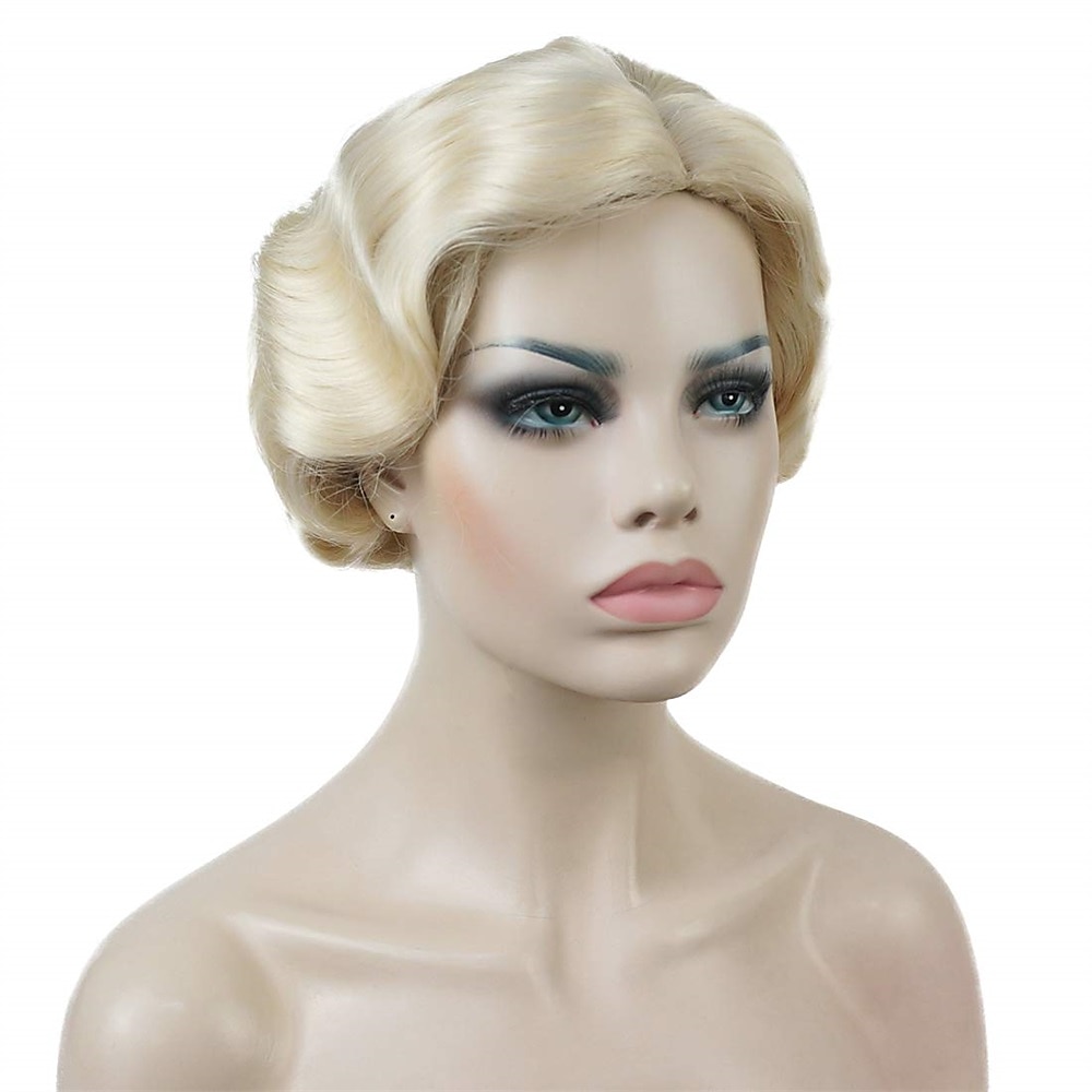 Parrucca Vintage Festa Cosplay Leggera Butterscotch Capelli Corti Ondulati Flapper Accessorio Parrucca Halloween del 2025 a $19.49 –P10