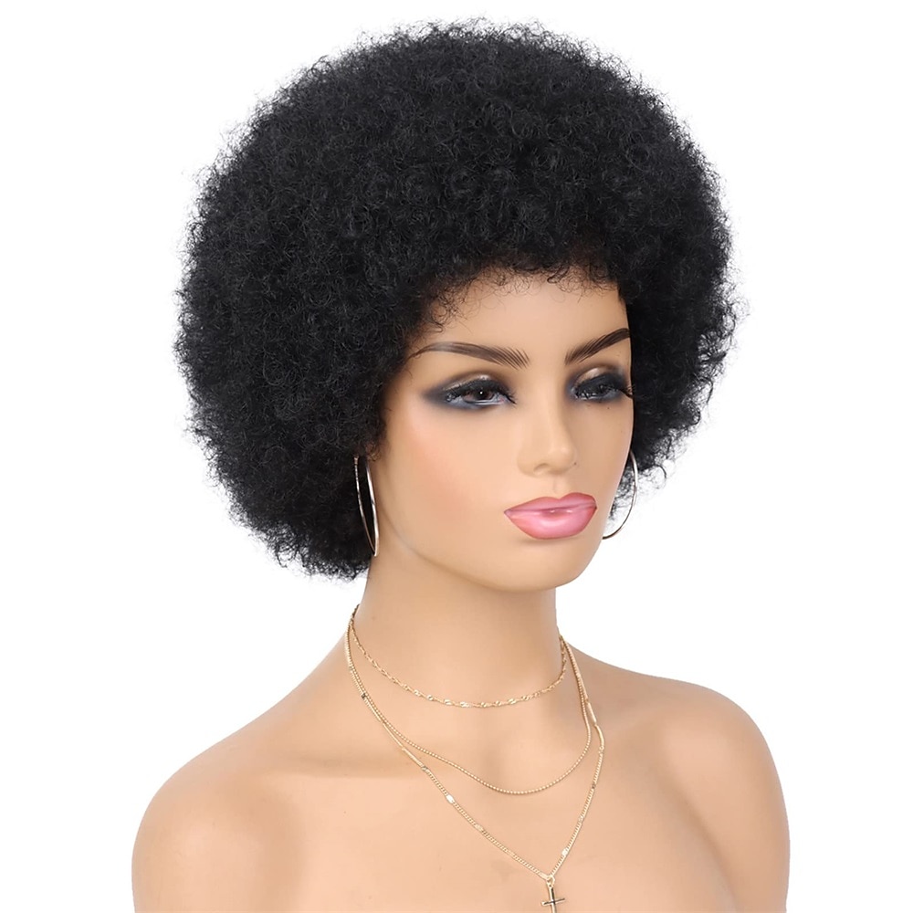 parrucca anni '70 parrucche afro per donne nere parrucche afro soffici rimbalzanti e morbide parrucche piene dall'aspetto naturale per feste quotidiane costume cosplay parrucche di carnevale del 2025 a $19.99 –P2