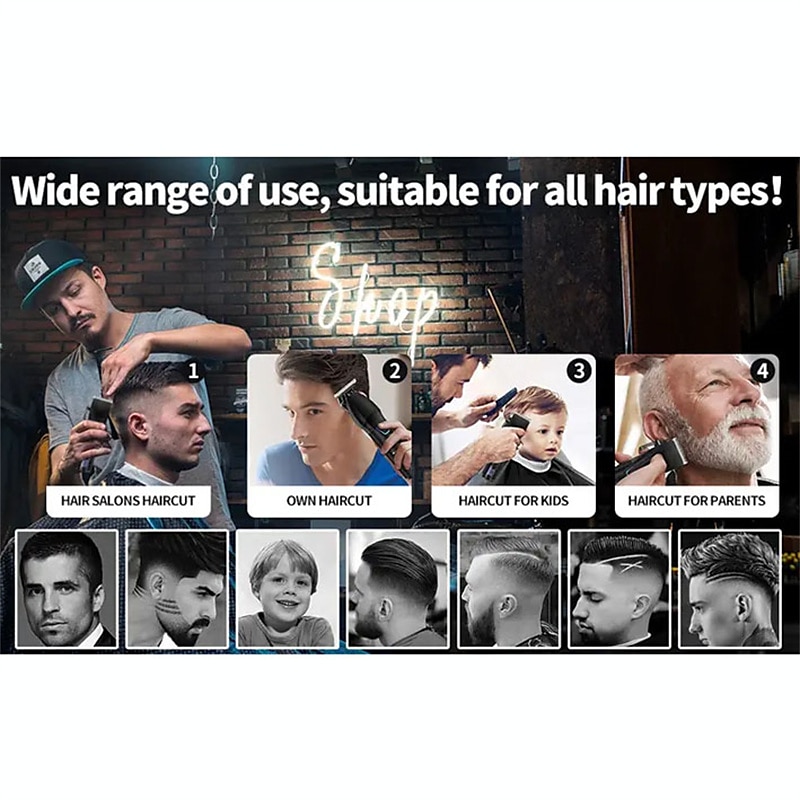 tondeuse en tondeuse kit professionele tondeuses voor mannen draadloze kapper tondeuse machine oplaadbare outliner trimmer heren baardtrimmer elektrisch haar knippen grooming kit 2026 - $98.49 –P2