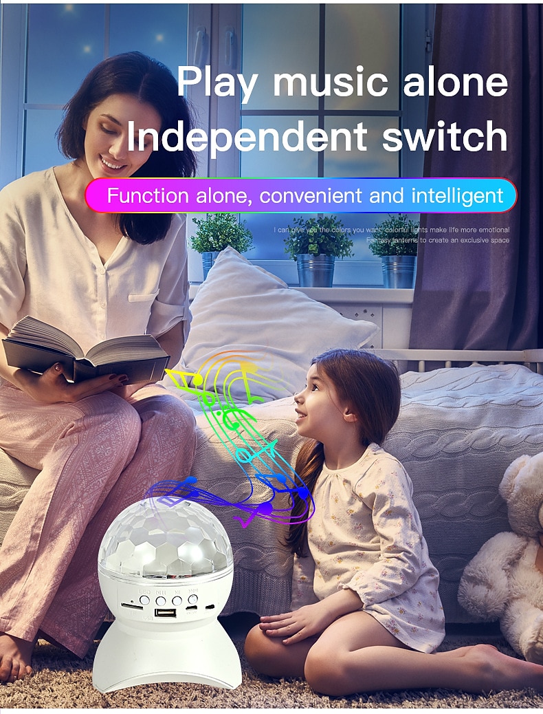Colorful LED Smart Light Magic Ball Lamp Projector Atmosphere Lamp Bluetooth Sound Ball Lamp Dormitory Singing Flash Lamp Room Atmosphere Lamp 2025 - $11.99 –P7