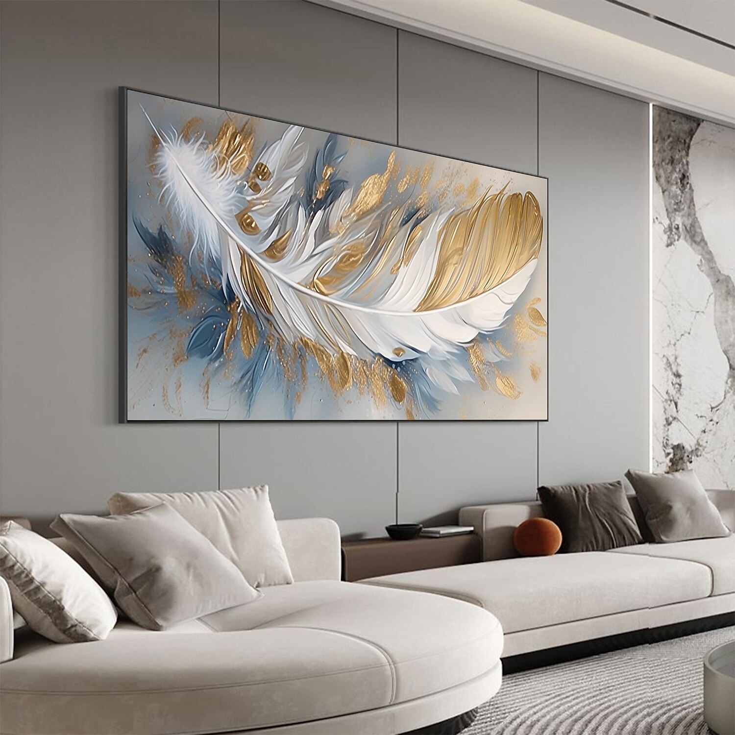 Handmade Oil Painting Canvas Wall Art Decor Original Feather Painting for Home Decor With Stretched Frame/Without Inner Frame Painting 2025 - $150.99 –P13