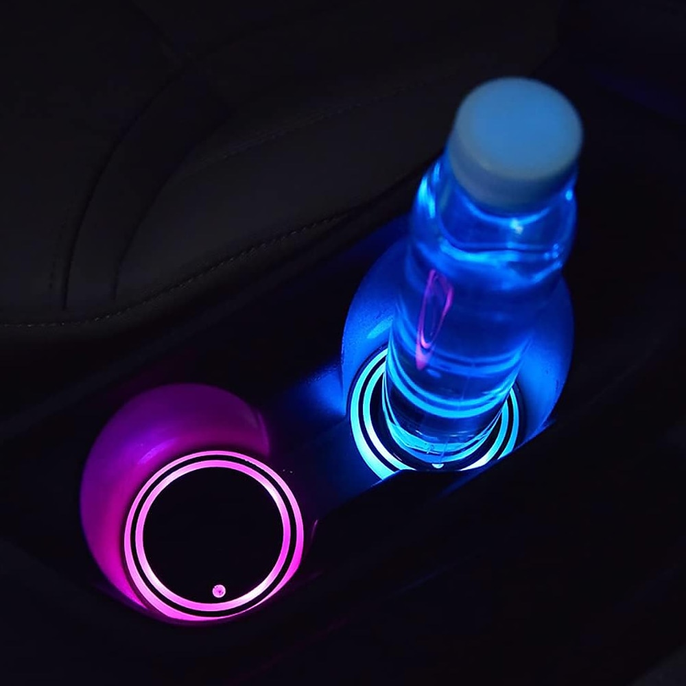 Smart Luminous Water Coaster LED Car Cup Holder Lights 7 Colors Changing USB Charging Mat Waterproof Cup Pad Interior Atmosphere Lamp Decoration Light for Oktoberfest Car Accessories 1pc 2025 - $10.99 –P3