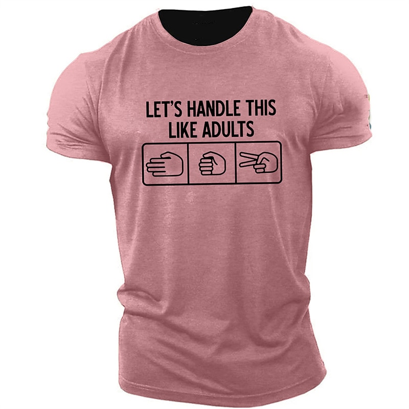 Homens Letra Estampas Abstratas Camiseta Camisetas gráficas 100% Algodão Manga Curta Gráfico Camisa Preto Rosa Verde Tropa Camiseta confortável Ao ar livre Rua Roupas de estilistas de 2025 por $15.99 –P4