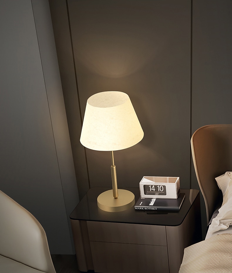 LED Table Lamp Gold Brass Fabric Modern Warm White Bedside Table Lamp Applicable to Living Room Bedroom Office Bedside Cabinet and Bookcase 110-240V 2025 - $200.99 –P2