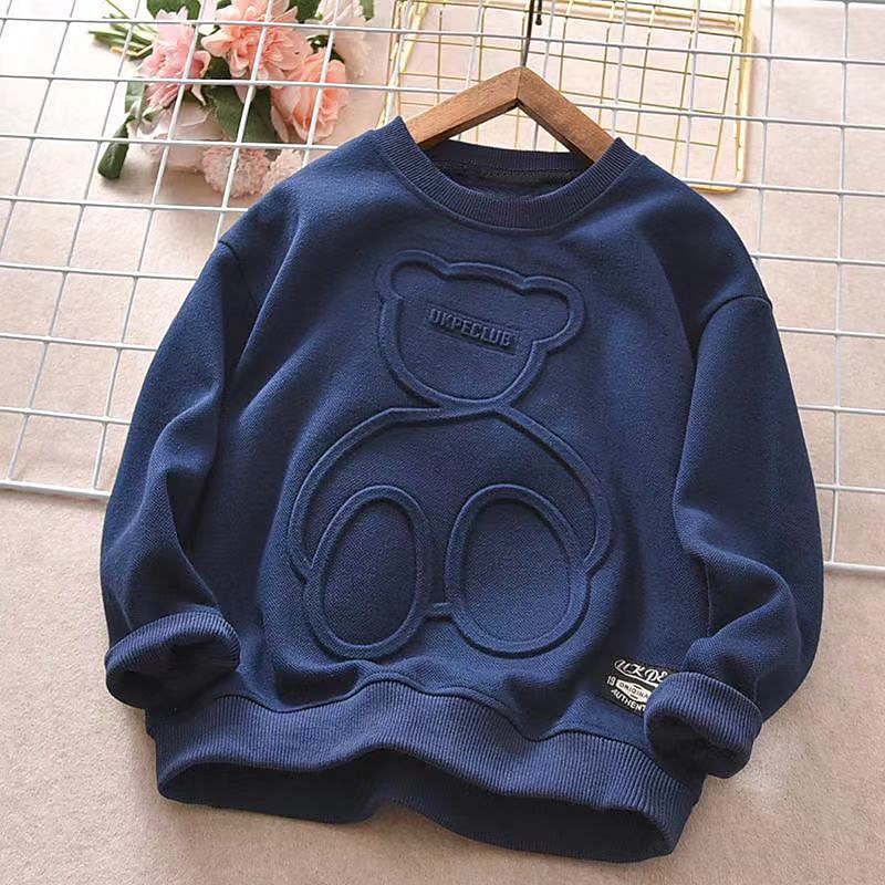 Barn Pojkar Tröja Björn Bokstav Långärmad Crewneck Vår Höst Mode Häftig Dagligen Bomull Utomhus Ledigt 2025 - $11.49 –P5