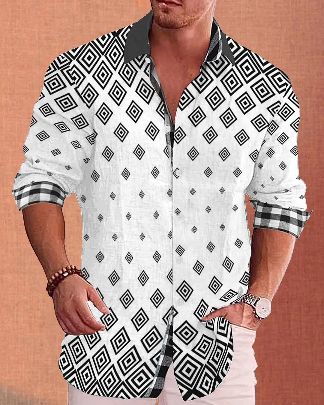 Men's Floral Shirt Aloha Shirt Long Sleeve Fashion Streetwear Designer Outdoor Casual Daily Summer Spring Fall Turndown Print Black White Red Navy Blue Light Purple 2025 - $25.99 –P10