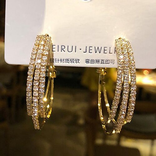 1 paire Boucle d'Oreille Créoles For Femme Anniversaire Soirée Cadeau Alliage Classique Mode de 2025 ? $11.49 –P2