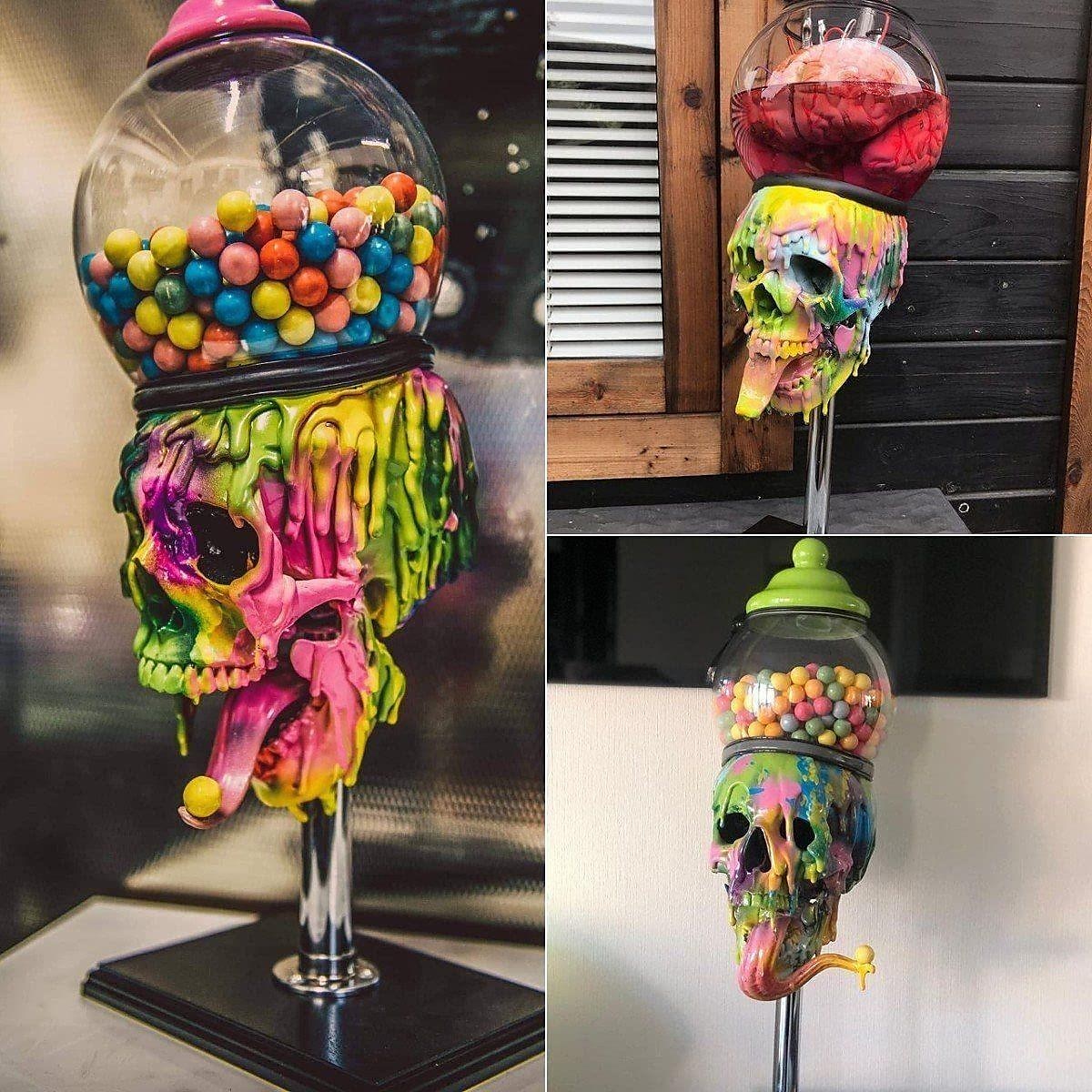 هالوين الجمجمة بارد فقاعة اللثة آلة آلة البيع gumball موزع حلوى زينة الجمجمة بارد هالوين الديكور جو سطح المكتب غريب الحلي هالوين زخرفة الهيكل العظمي 2025 - $30.99 –P1