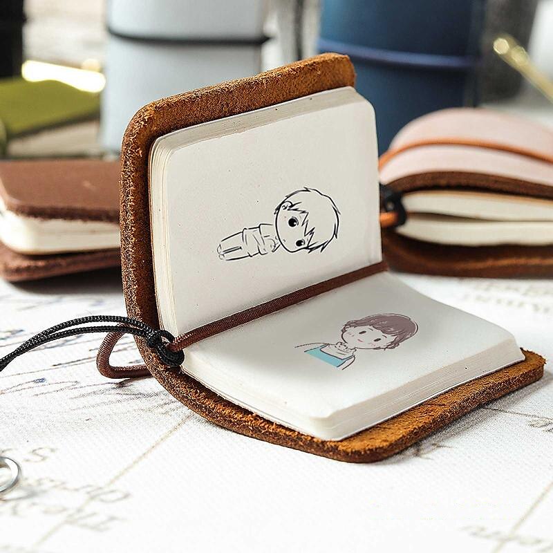 Leder Notizbuch Rein A7 2.9×4.1 Zoll Retro Leder Weiche Abdeckung Tragbar 64 Seiten Notizbuch für Der Reisende Schüler 2025 - $7.99 –P4