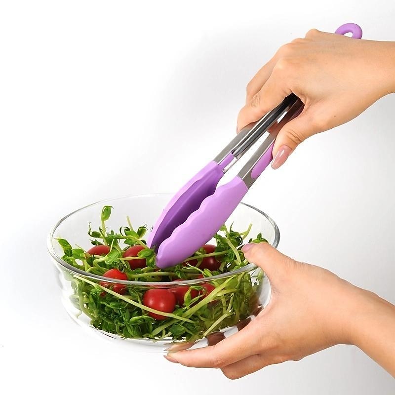 Pinza Cocina Acero Inoxidable Plástico Para Antiadherentes