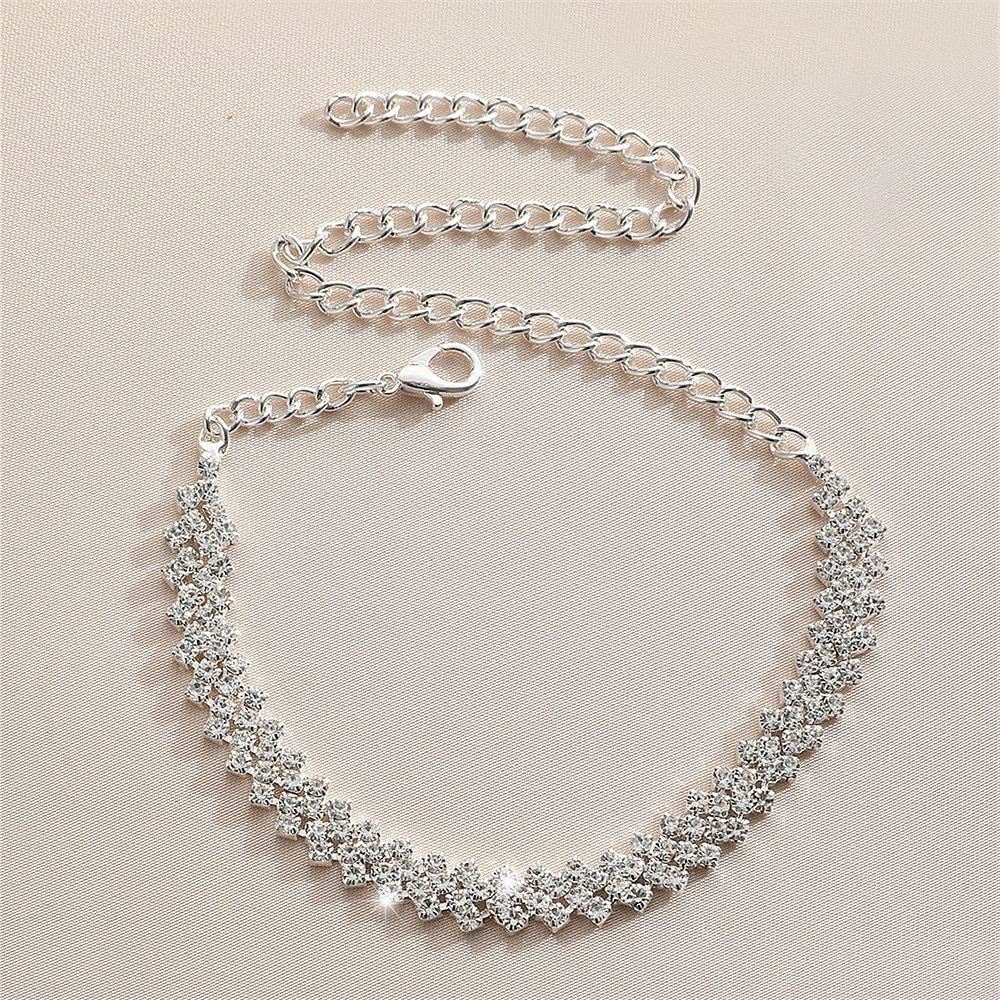 Fusskettchen Personalisiert Stilvoll Künstlerisch Damen Körperschmuck Für Formal Verabredung Klassisch Strass Eisen Gypsophila Silber 2025 - $6.49 –P9