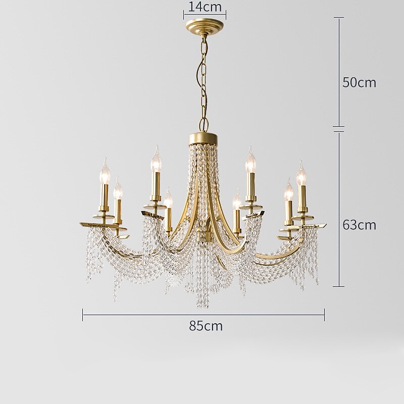 moderno lampadario in cristallo trasparente regolabile 6/8 luci cristallo montaggio a filo appeso a soffitto lampada a sospensione classico apparecchio di illuminazione in stile candela e12/e14 per del 2025 a $601.99 –P9