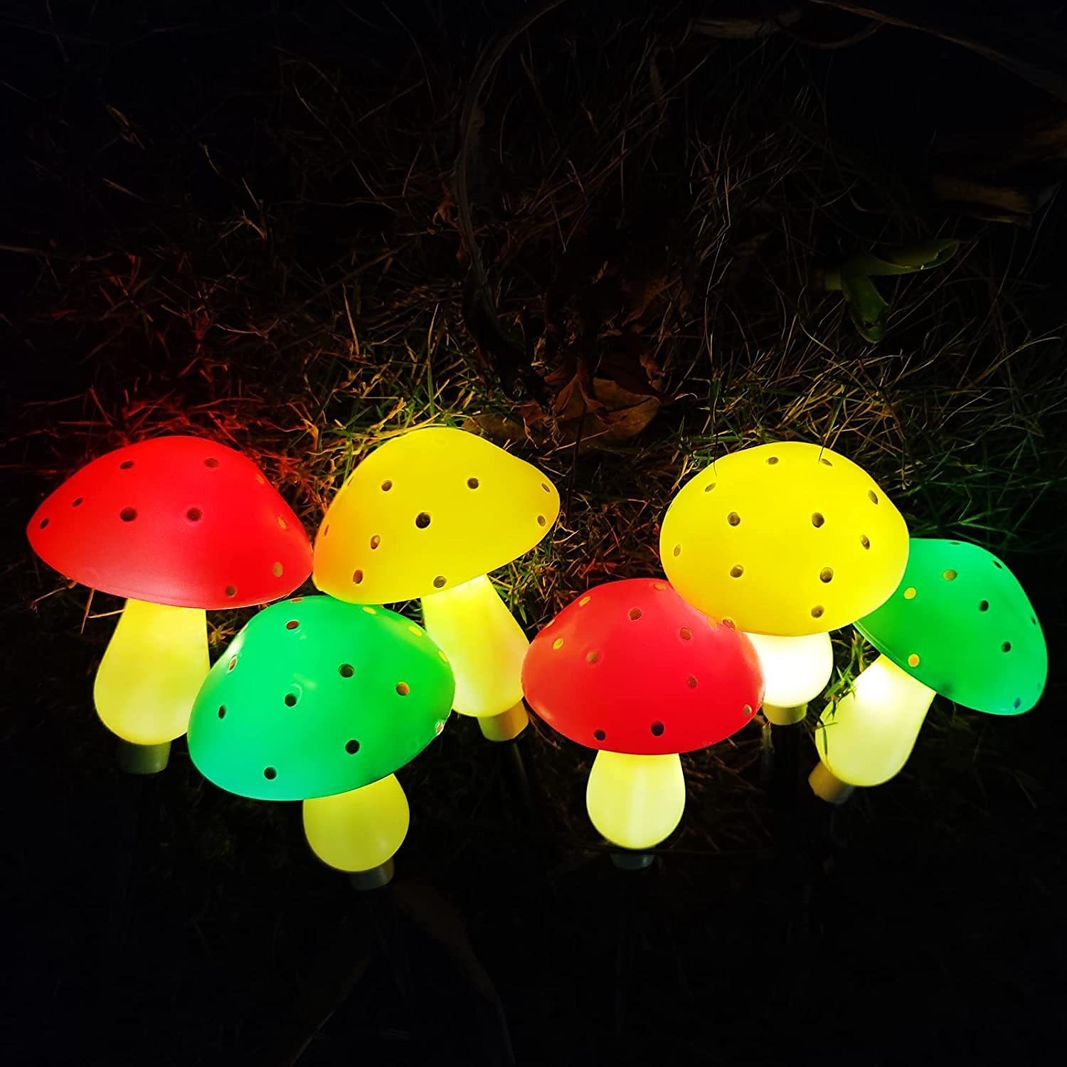 שמש חיצוני עמיד למים גן פטריות אורות 6led 8 מצבי תאורה גן דשא חצר וילה שביל פטיו נוף חג קישוט אור 2025 - $30.99 –P5