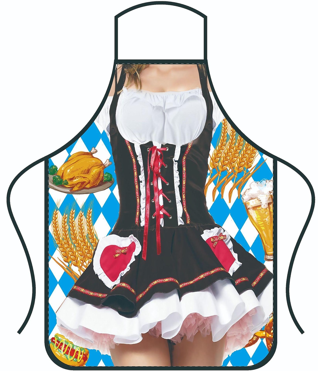 Pivo Oktoberfest Kostým Zástěra Dámské šaty Lederhosen Oktoberfest / pivo Bavorský Bavorský pár Bavorský Mnichov Wiesn Louky Pánské Dámské Tradiční Styl Tkanina Zástěra 2025 - $13.99 –P7