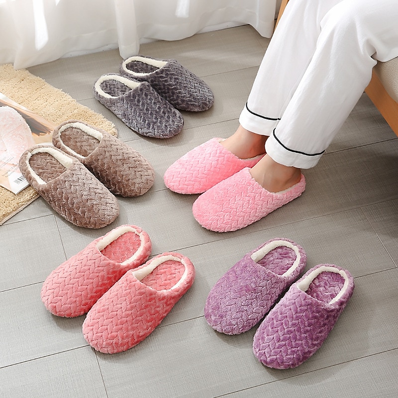 Per donna Pantofole Pantofole fuzzy Pantofole da interno Ciabatte calde Interni Giornaliero Tinta unica Inverno Piatto Punta tonda Informale Comoda minimalismo Raso Mocassino Rosa scuro Viola Caffè del 2025 a $11.99 –P1