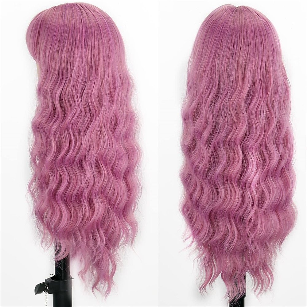 Peruca Longa Ondulada Vermelha com Franja Peruca Sintética Longo Cabelo Vermelho para Mulheres Vermelho Vinho Cacheado Fantasia Peruca Borgonha para Uso em Festas Dia a Dia Perucas de Halloween de 2025 por $16.49 –P4
