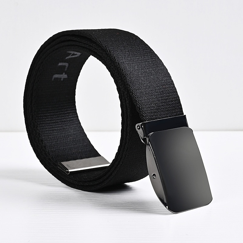 Pánské Taktický pás Plátěný pásek Automatická spona Plátno Bez vzoru Černá Bílá Denní nošení Jdeme ven Víkend 2026 - $4.49 –P1