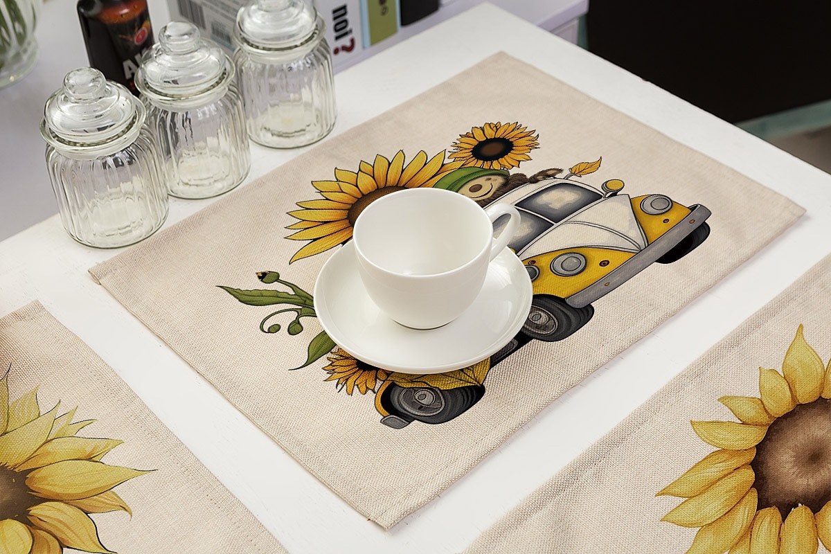 Girassóis placemats resistente ao calor mesa de fazenda placemat resistente a manchas, placemat para casamento cozinha mesa de jantar decoração interior ao ar livre de 2025 por $2.49 –P5