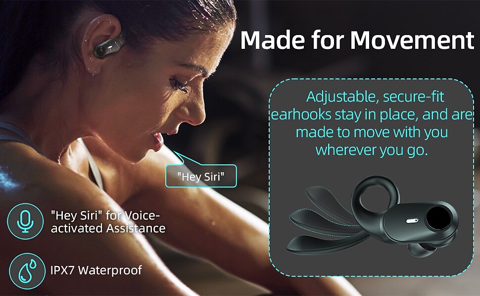 Wireless Earbuds Bluetooth Headphones 48hrs Play Back Sport Earphones with LED Display Over-Ear Buds with Earhooks Built-in Mic Headset for Workout 2025 - $36.99 –P5