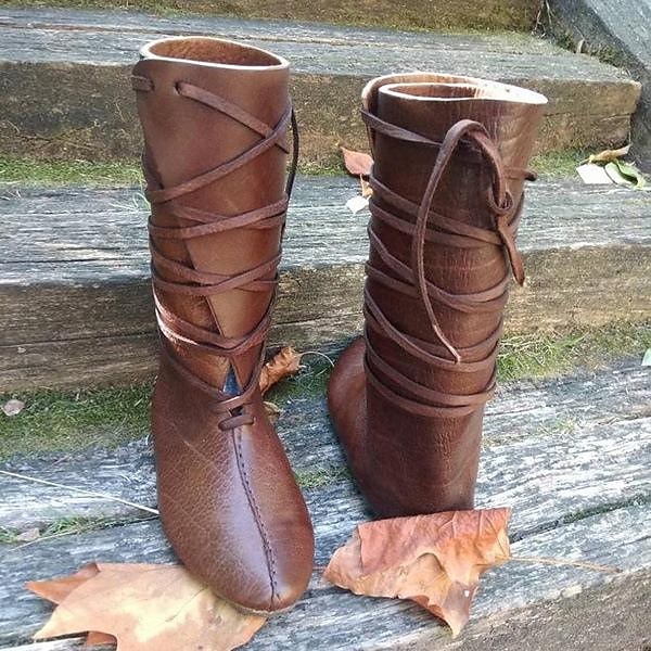 Medeltida kostymer Renässans Skor Platta jazzstövlar Pirat Krigare Riddare Viking Korsfarare Maskeradkläder Herr Unisex Keltiskt Pirat Halloween Maskerad Prestanda Fest / afton LARP Vuxna Skor 2026 - $93.99 –P3