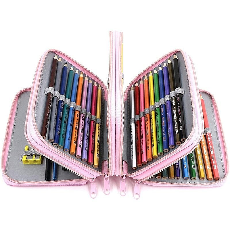 Astuccio per matite con 72 scomparti pratico astuccio per matite con cerniera multistrato oxford di grande capacità per penne colorate, matite colorate, penne per acquerelli, pennelli per trucco, del 2025 a $14.99 –P5