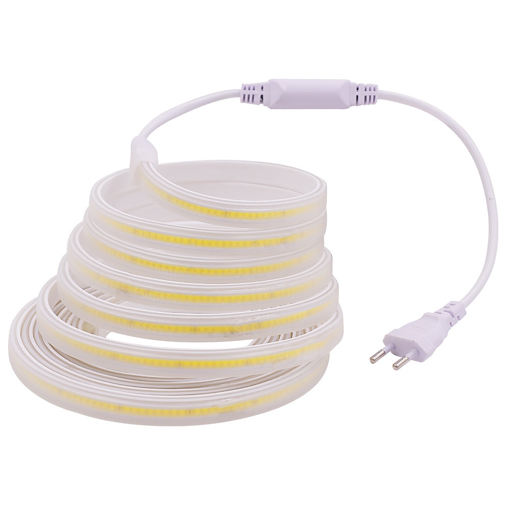 λωρίδα φωτισμού cob led με βύσμα τροφοδοσίας, 288 led/m εξαιρετικά φωτεινή εύκαμπτη κορδέλα led, αδιάβροχο cri 90 γραμμικό φωτισμό για εσωτερική και εξωτερική διακόσμηση σπιτιού 2025 - $17.99 –P6