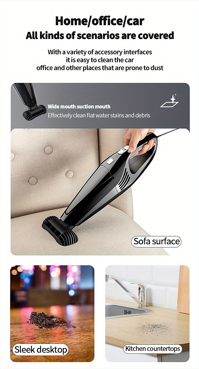 auto stofzuiger nat en droog mini draadloze auto stofzuiger handheld oplaadbare krachtige stofzuiger 2025 - $31.99 –P7
