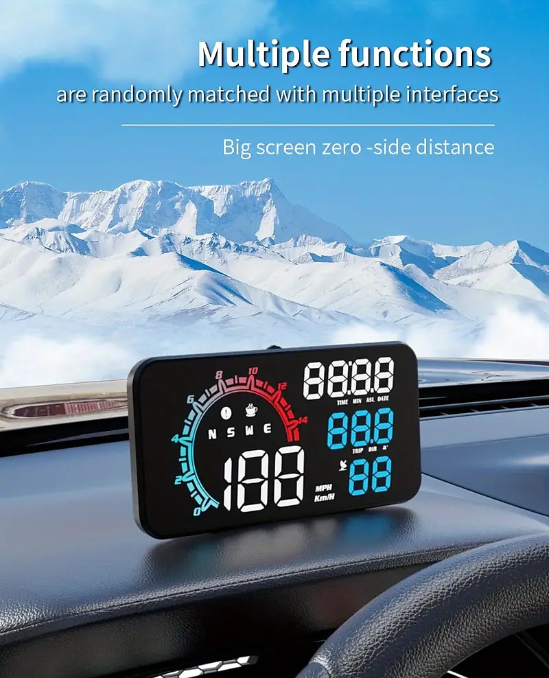 Универсальный цифровой GPS спидометр 5,5" HUD дисплей для автомобиля скорость в милях/км/ч напоминание о усталости при вождении сигнализация превышения скорости HD-дисплей для всех транспортных 2025 - $65.99 –P4
